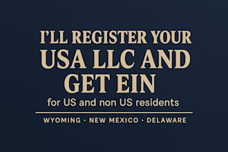 register your USA llc and get ein at wyoming, new mexico and delaware
