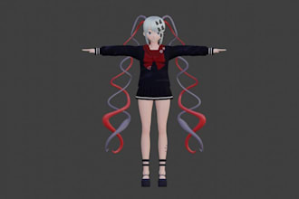 model and rig 3d custom avatar, vrc character, vr chat avatar, retexture, nsfw