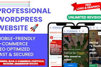 design a modern, fast, and responsive wordpress website and free logo