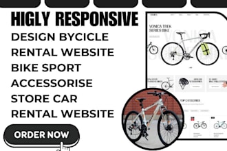 design bycicle rental website bike sport accessorise store car rental website