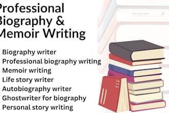 write engaging biography history memoir life story mythology autobiography