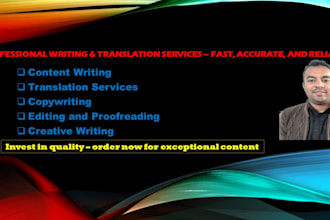 professional writing  translation services  fast accurate and reliable
