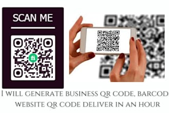 generate qr code, barcode, logo qr code generator for your brand, website 1hour