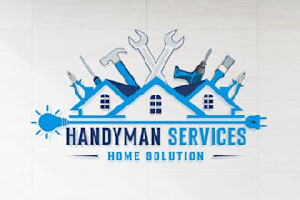 make unique handyman plumbing hvac logo in 1 day