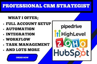 setup hubspot zoho crm pipedrive gohighlevel rei reply automation integration