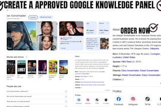 create standard google knowledgepanel for personal and company