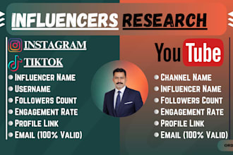 find instagram, tiktok, youtube influencers