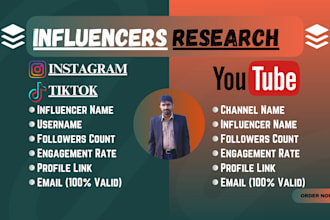 find best instagram, tiktok, youtube influencers lists for marketing