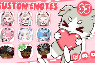 create cute chibi emotes for twitch, youtube, discord