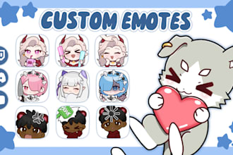 create cute chibi emotes for twitch, youtube, discord