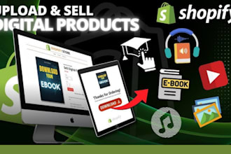 design a professional digital products shopify store, digital downloads store