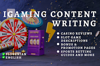 write engaging igaming content in english or slovene