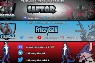 draw a cartoon gaming banner and pfp for youtube