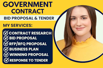 prepare winning bid proposal, research, and response to rfp, government contract