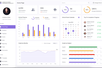 develop school management system school website learning website saas app erp