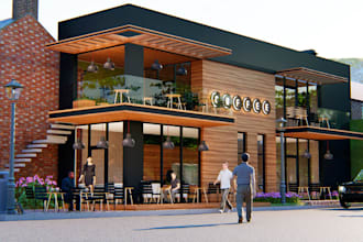 optimize 3d villa apartment,map render,3d landscape,cliffside,facade  exterior