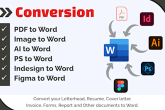 do pdf to word, resume convert and designs to word format