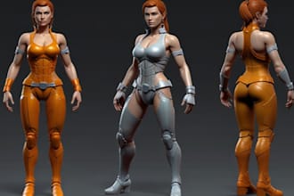 design 3d game character articulated model full body model 3d toys design