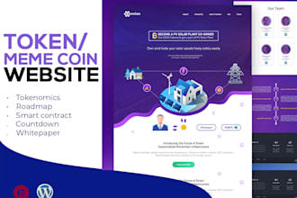 develop crypto token website, memecoin, presale ico website