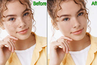 do skin retouch or high end photo retouch image edit fast