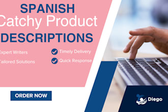 write catchy product descriptions stores, artisan crafts, restaurants in spanish
