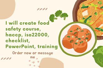 create food safety course, haccp, iso22000, checklist, powerpoint, training