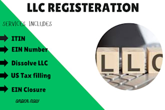assist with US llc dissolution, registration, ein closure, boi filing, itin pro
