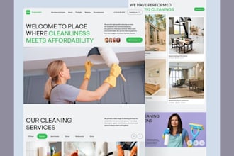 design commercial cleaning or residential cleaning website cleaning website