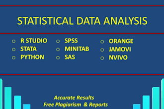 do data analysis, interpretation of research in spss analysis,r, python ,excel