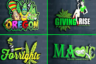 do weed, hemp, marijuana ,cbd oil, cannabis,  mascot logo