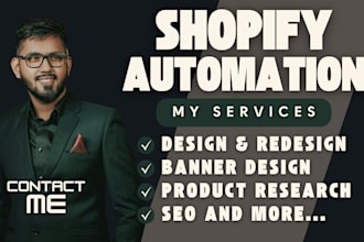 build automated shopify dropshipping store shopify design banner design