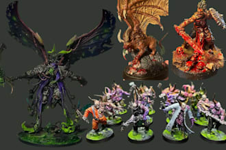 3d print and paint warhammer 40k minis action figure custom kit bashing diorama