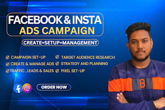 run facebook and instagram ads, fb advertising, fb ads campaign ,meta ads setup