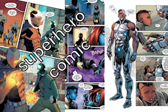 draw comic book superhero anime character and webtoon comic storyboard manga