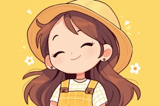 design cute kawaii style character illustrations