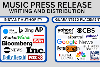 write music press release, press release distribution