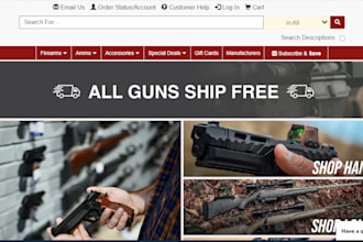 design firearm military gun website fitness shopify store ammunition website