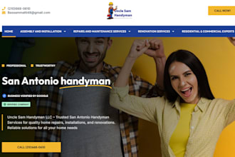 design construction plumbing hvac ac repair electrician plumber cleaning website