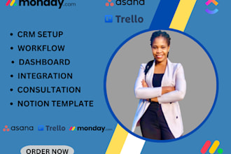 setup monday crm trello monday com clickup asana notion automate make com zapier