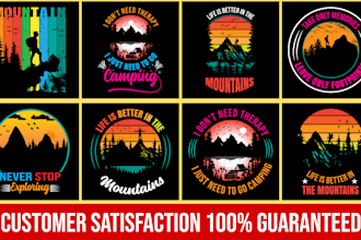 create amazing hiking vintage t shirt designs fast