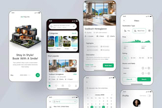 build all in one hotel booking app, flight booking mobile app, real estate app
