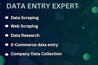 do data entry, web scraping, company research, email list