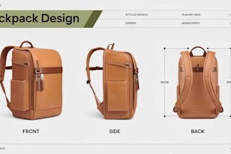 create tech packs for all  bags