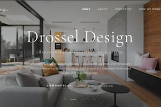 design a modern interior design website or architecture portfolio