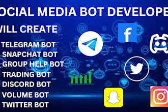 do telegram bot for your group chat, social media bot development, trading bot