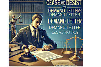 draft cease and desist, demand letter and legal notice as lawyer complaint claim