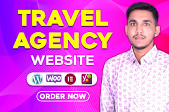 design travel agency website, tour, car rental website with booking system
