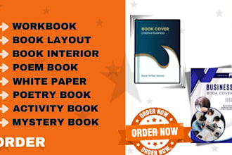 design your picture book,  workbook poetry book, activity mystery or whitepaper