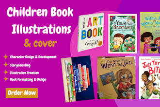 create children storybook illustration and cover