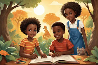 african american children book illustration and children story book illustratio